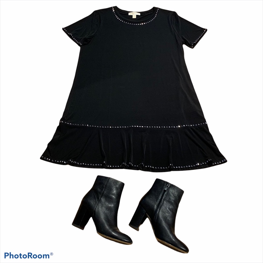 Michael Kors black studded shift dress sz XL